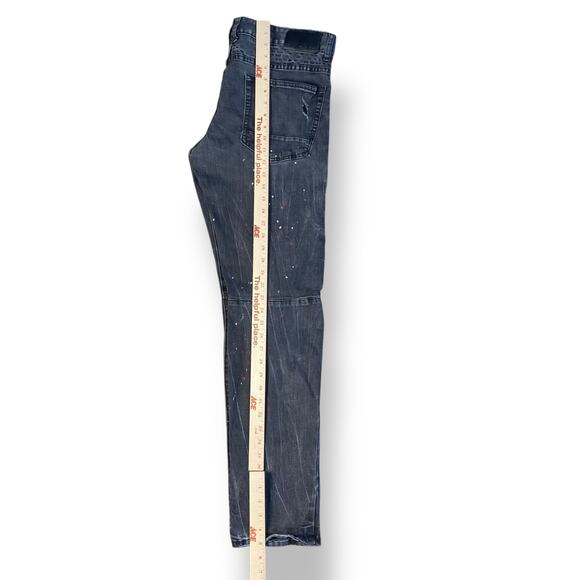 Smoke Rise Slim Fit Paint Splatter Acid Wash Distressed Jeans Men’s Size 34 - Picture 5 of 9